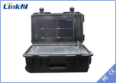 Military Police 4-Channel IP65 COFDM Video Receiver with Battery &amp; Display AES256 Encryption Low Delay