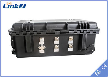 Tactical COFDM Suitcase Video Receiver 4-Channel IP65 with Battery &amp; Display AES256 H.264 DC 12V