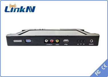 Handheld  Video Receiver COFDM QPSK AES256 Encryption FHD CVBS H.264 with Display Battery Powered