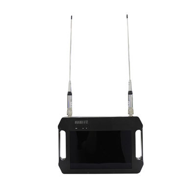 Tactical COFDM Receiver FHD with Battery &amp; Color Display High Sensitivity Dual Antennas AES256 DC 12V